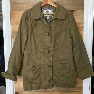 Route‎ 66 Ladies' Feminine Detailed Zip Up 100% Cotton Outer Chore Coat Large